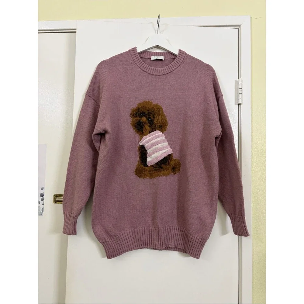 Aritzia Sunday Best Peggy Icon Dog Graphic Cotton Cashmere Sweater XS